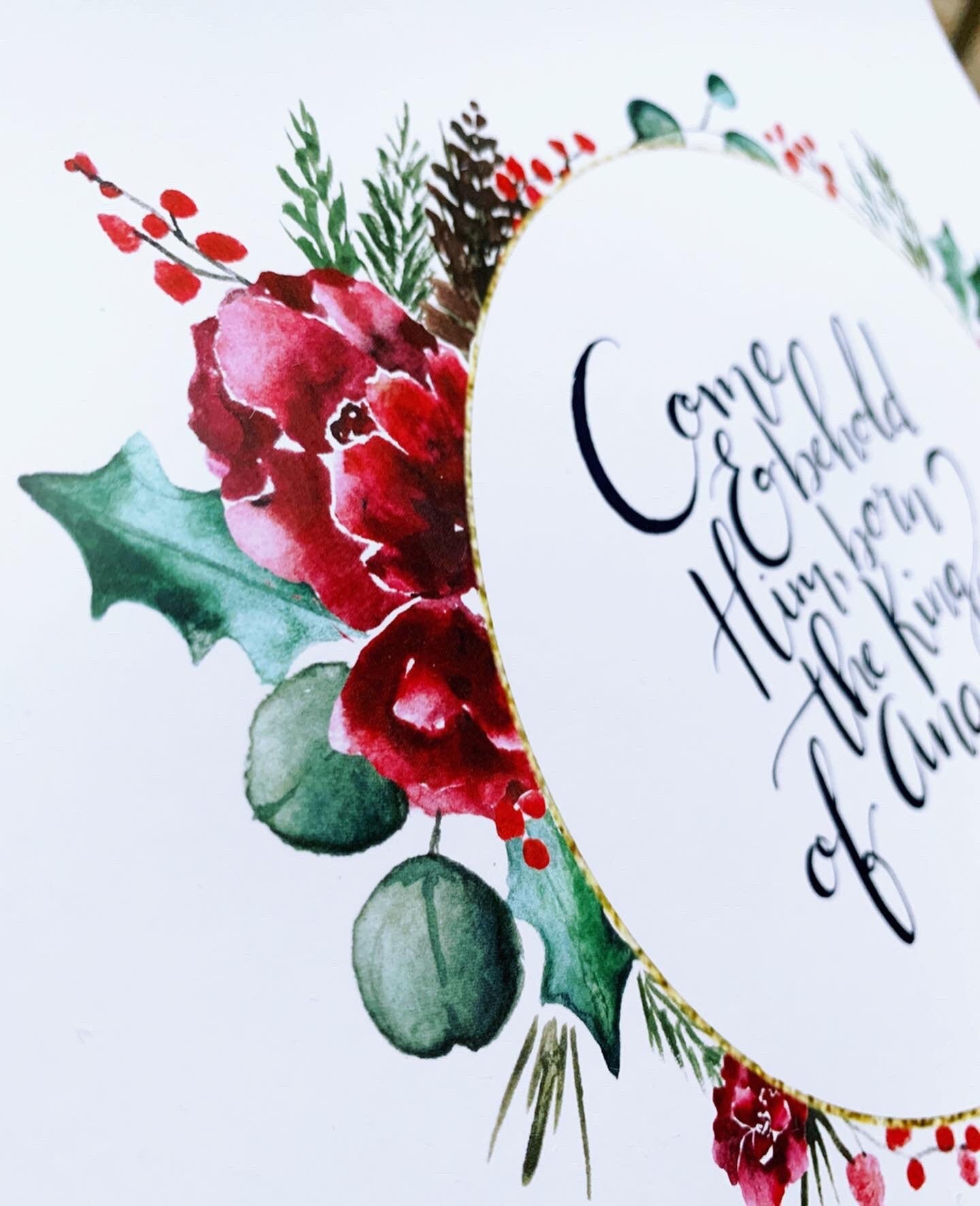 Christmas wreath painting, Christmas carol decor, Christmas watercolor wall art My Store