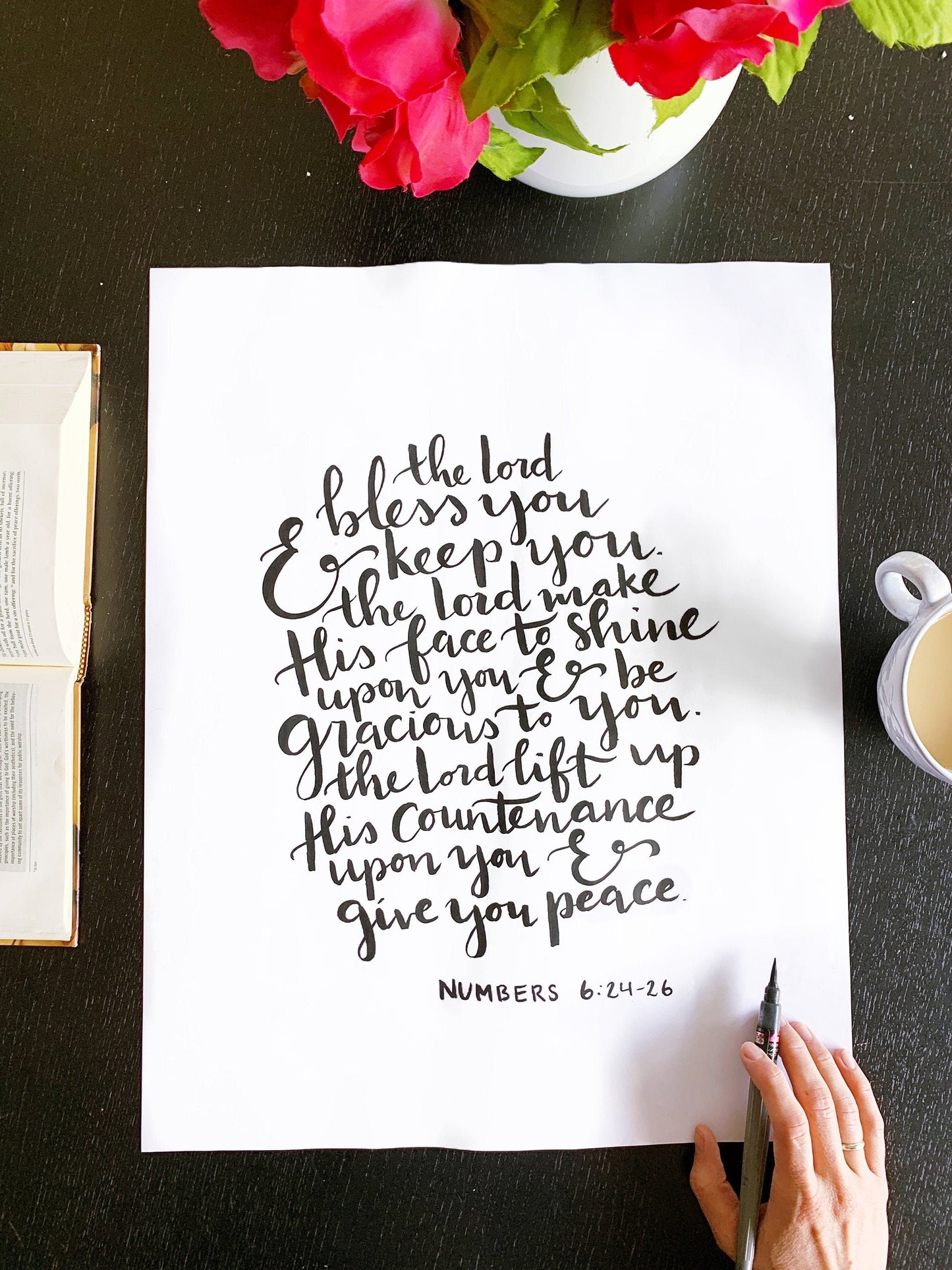 Numbers 6:24-26 Bible verse wall art, The Blessing art print, The Lord bless you and keep you benediction decor My Store