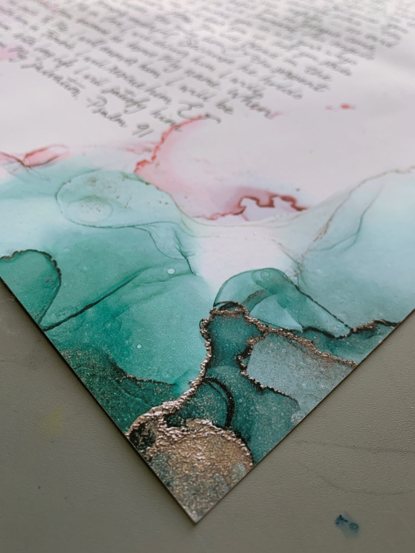 Psalm 91 Bible verse wall art, alcohol ink abstract painting, Scripture signs fluid art My Store