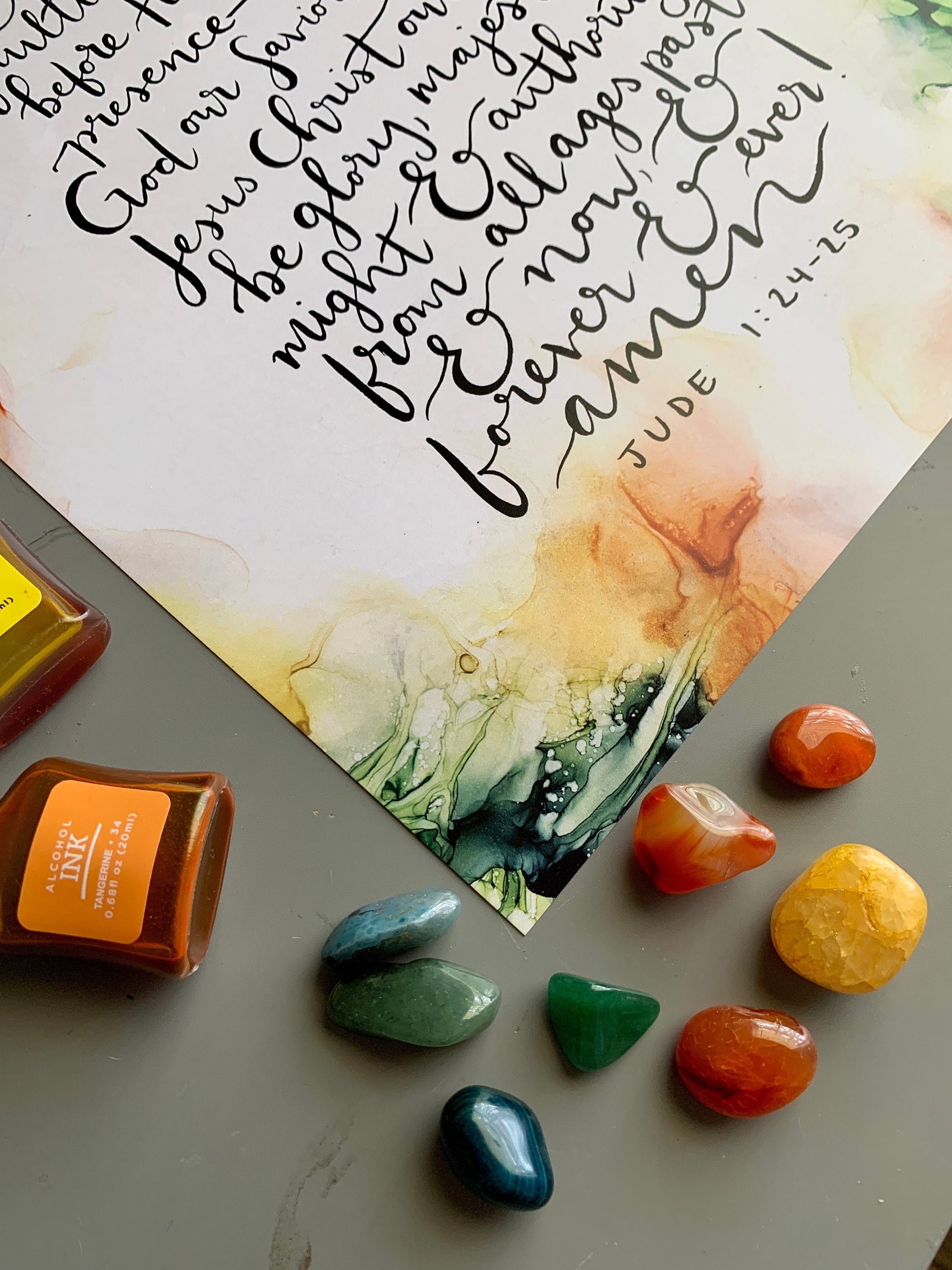 Jude 1 Bible verse wall art, alcohol ink abstract painting, Christian artwork, Scripture signs My Store