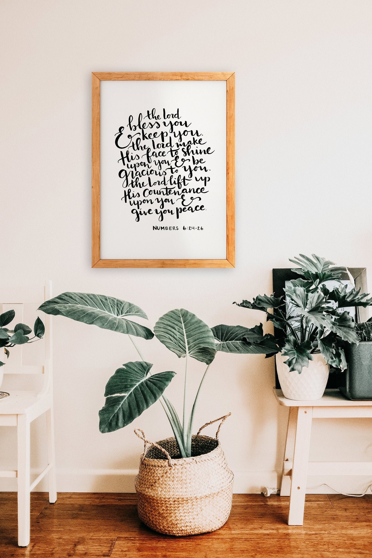Numbers 6:24-26 Bible verse wall art, The Blessing art print, The Lord bless you and keep you benediction decor My Store