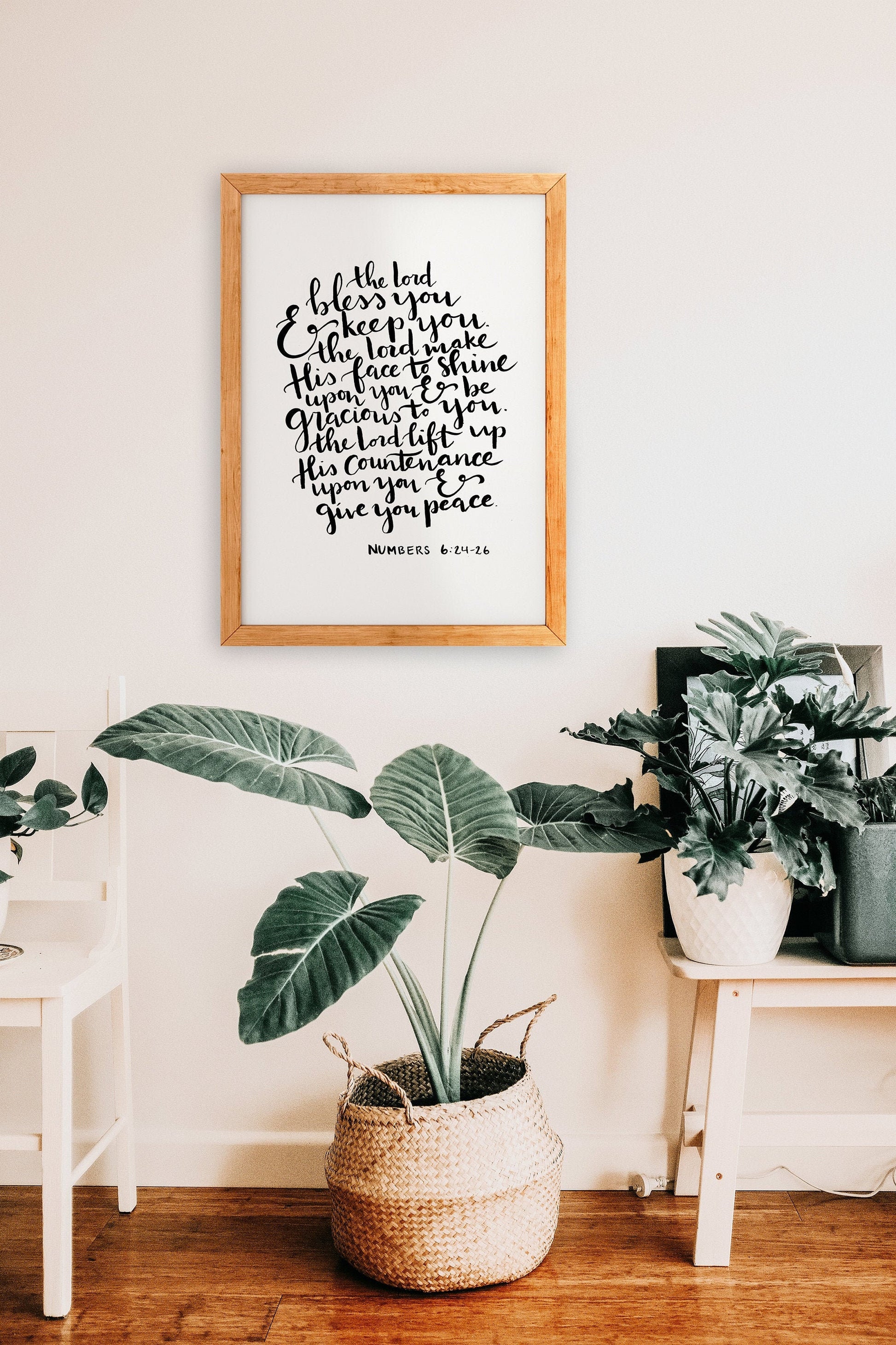 Numbers 6:24-26 Bible verse wall art, The Blessing art print, The Lord bless you and keep you benediction decor My Store