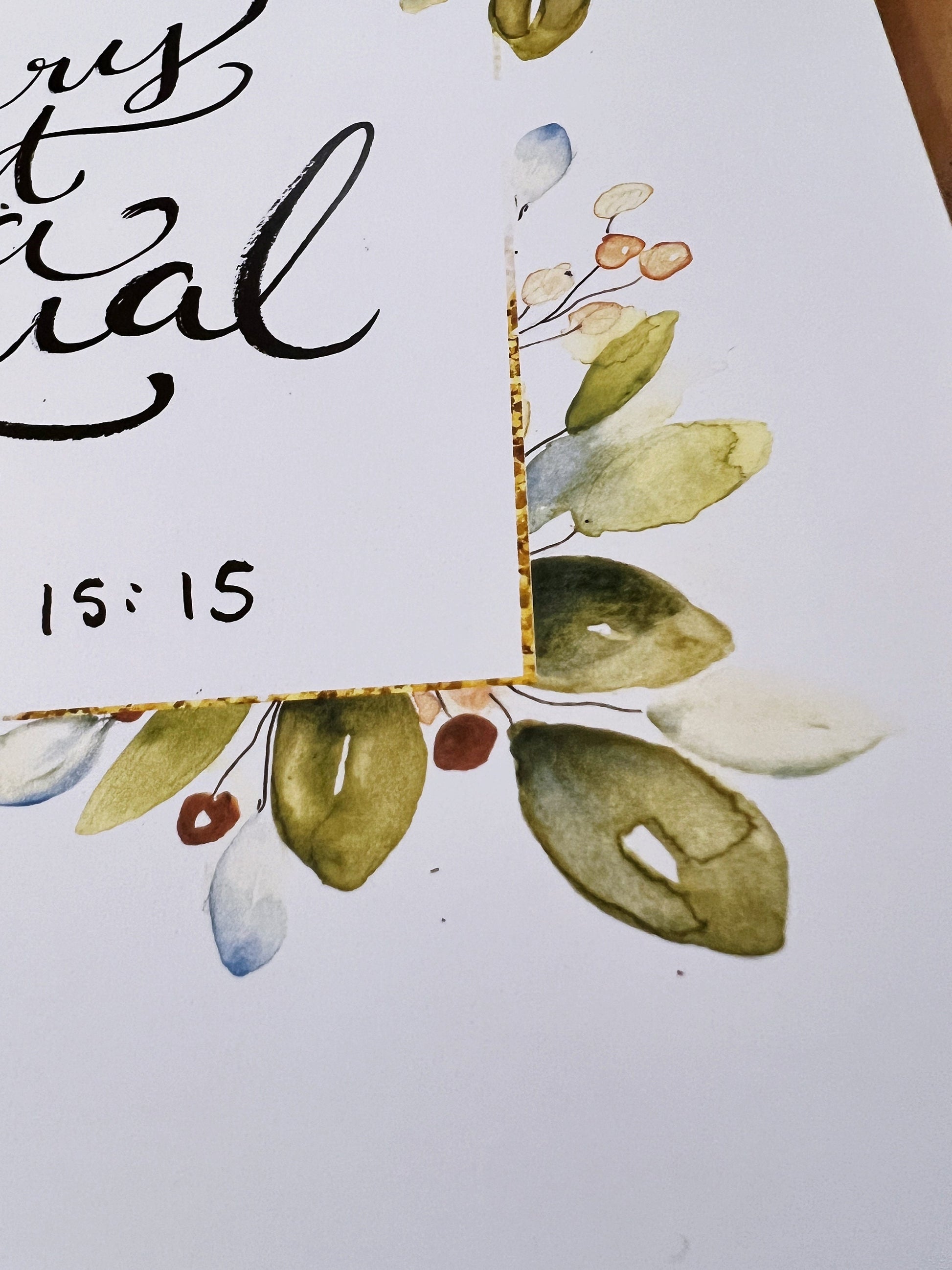 A Merry Heart has a Continual Feast Scripture wall hanging, Proverbs 15:15 calligraphy Bible verse wall art, thanksgiving watercolor print My Store
