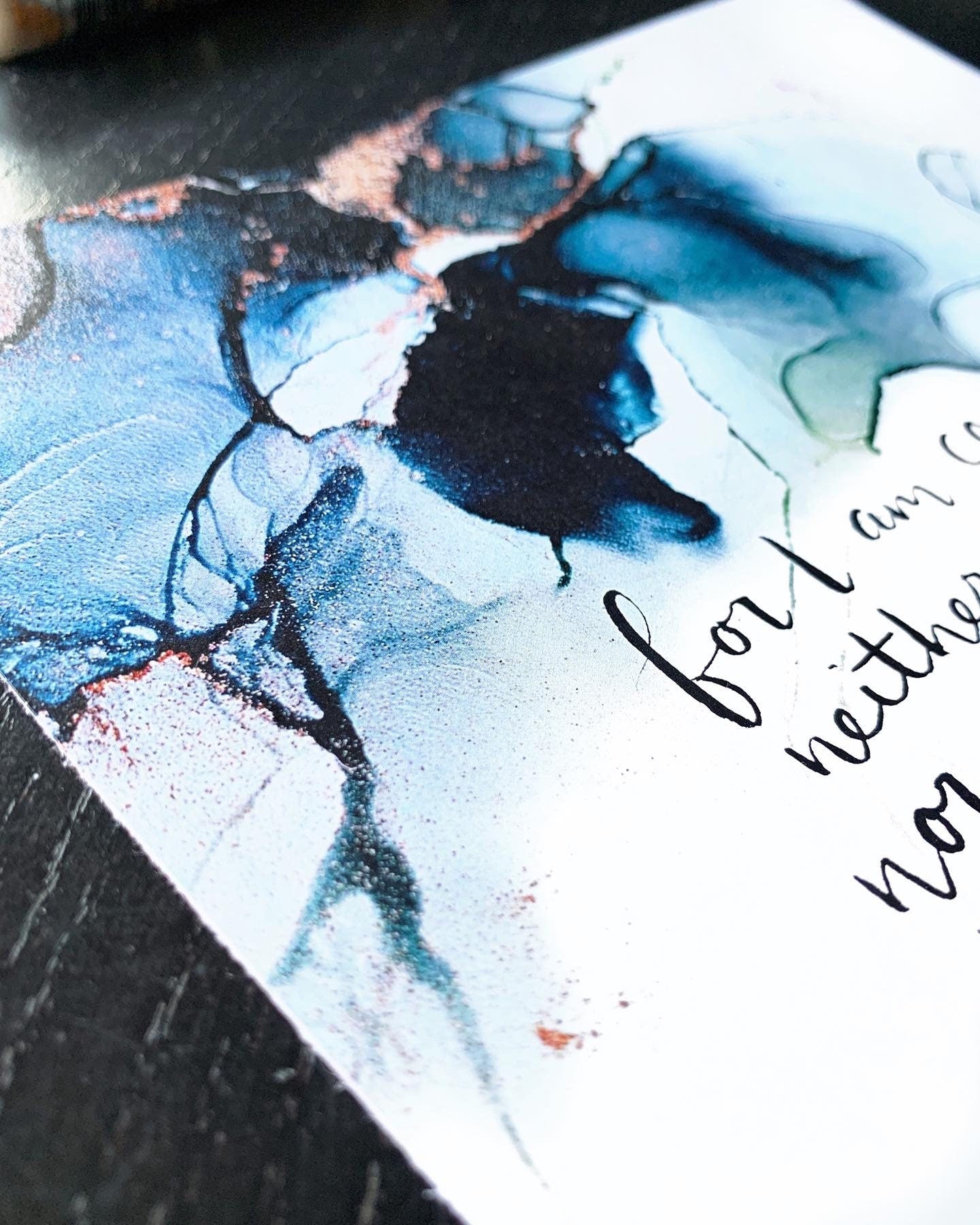 Romans 8:38-39 Bible verse wall art, alcohol ink painting, fluid art Scripture signs My Store