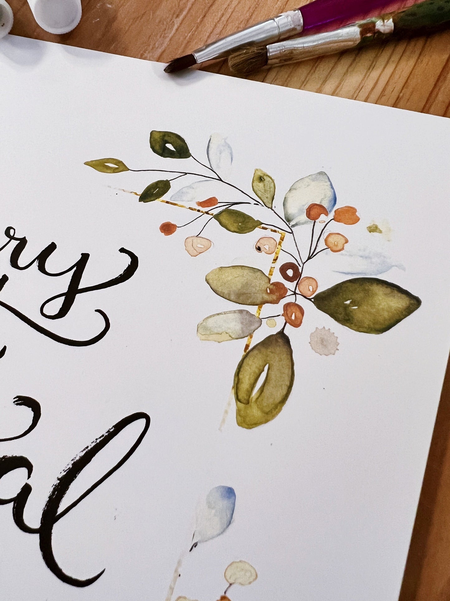 A Merry Heart has a Continual Feast Scripture wall hanging, Proverbs 15:15 calligraphy Bible verse wall art, thanksgiving watercolor print My Store