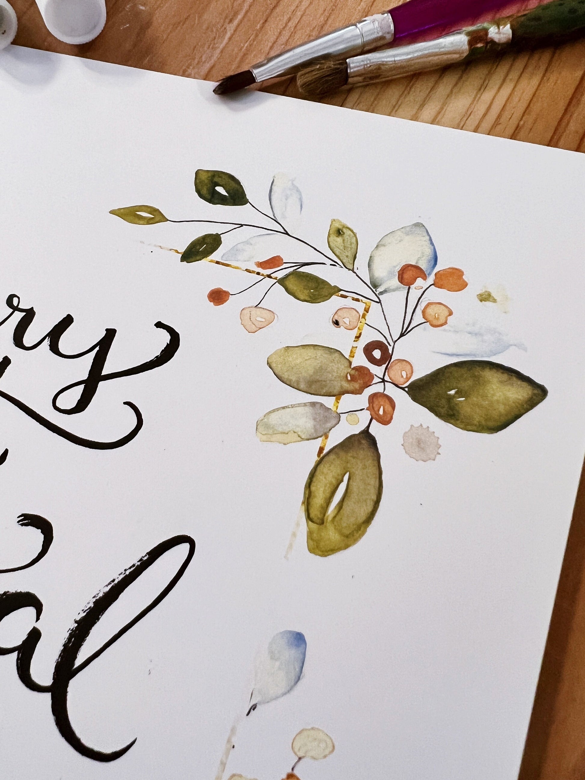 A Merry Heart has a Continual Feast Scripture wall hanging, Proverbs 15:15 calligraphy Bible verse wall art, thanksgiving watercolor print My Store