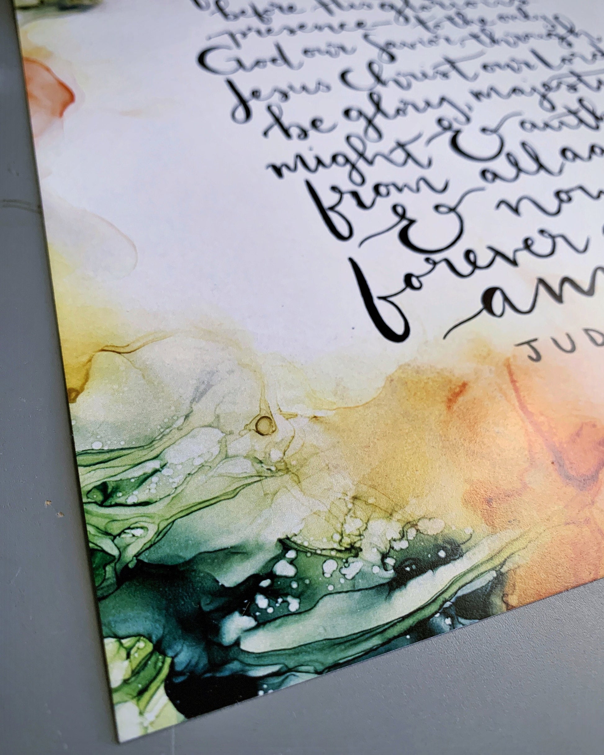 Jude 1 Bible verse wall art, alcohol ink abstract painting, Christian artwork, Scripture signs My Store