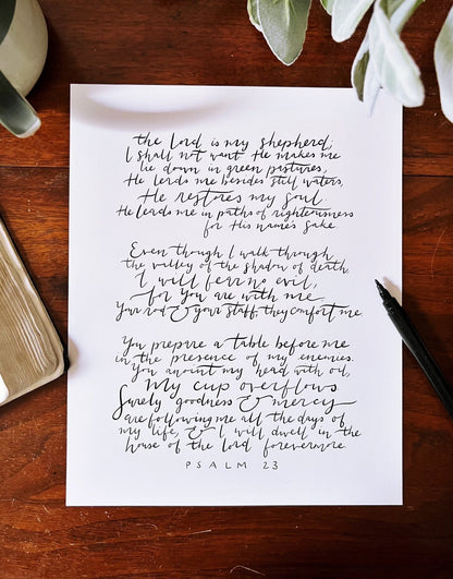 Psalm 23 Bible verse wall art, The Lord is my Shepherd, Scripture signs, Christian artwork My Store