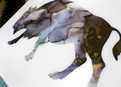 Buffalo art, alcohol ink art, buffalo wall art, bison print, abstract animal prints, animal art, abstract art My Store