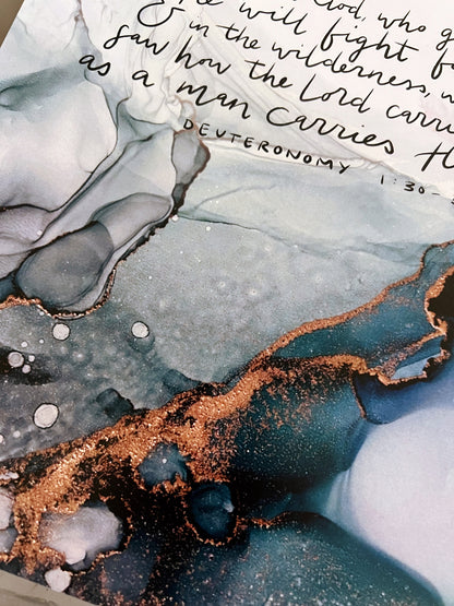 The Lord will fight for you sign, Deuteronomy Bible verse wall art, Christian poster, alcohol ink painting, fluid art, Bible verse sign My Store