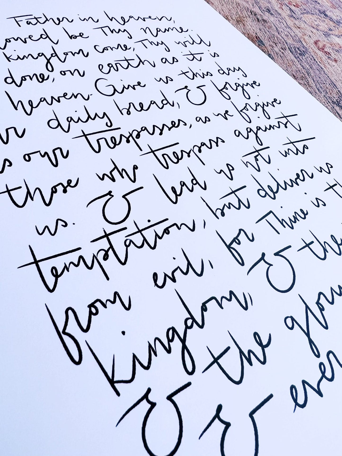 The Lord's Prayer Bible verse wall art, Our Father Scripture signs, Matthew 6 Christian artwork My Store