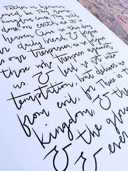 The Lord's Prayer Bible verse wall art, Our Father Scripture signs, Matthew 6 Christian artwork My Store