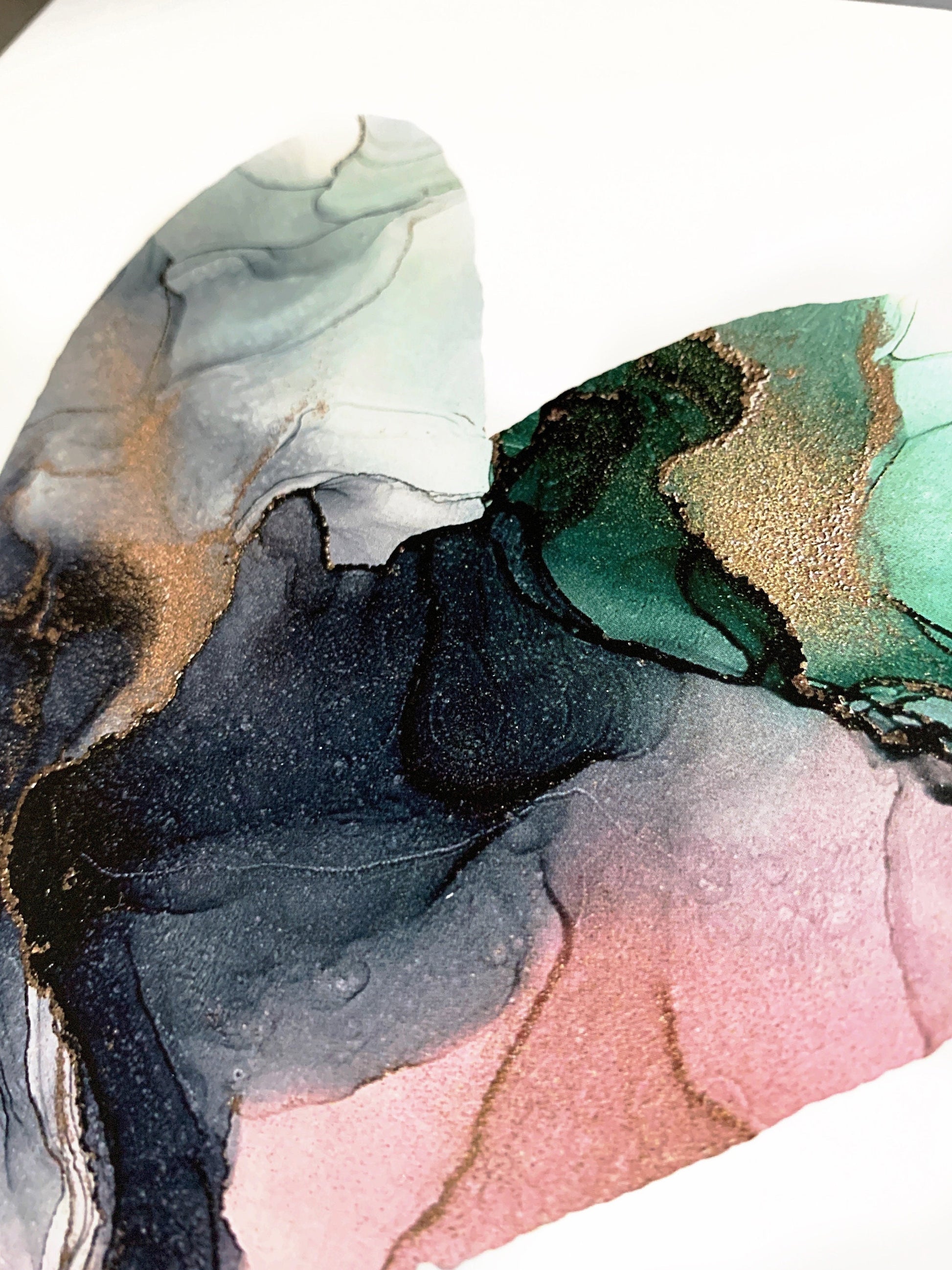 alcohol ink heart painting, 8x10 print My Store